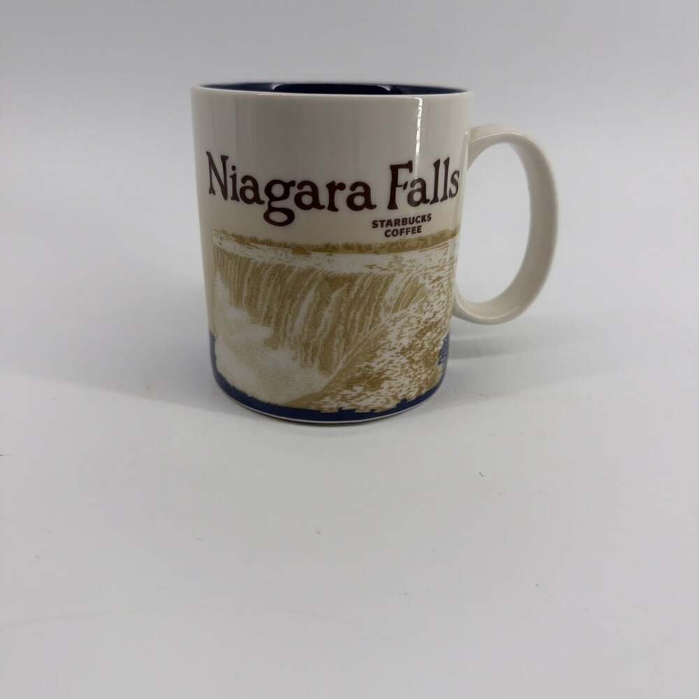 Starbucks 2012 NIAGARA FALLS Mug Cup Global Icon Series White Blue 16oz